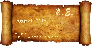 Magyari Eliz névjegykártya